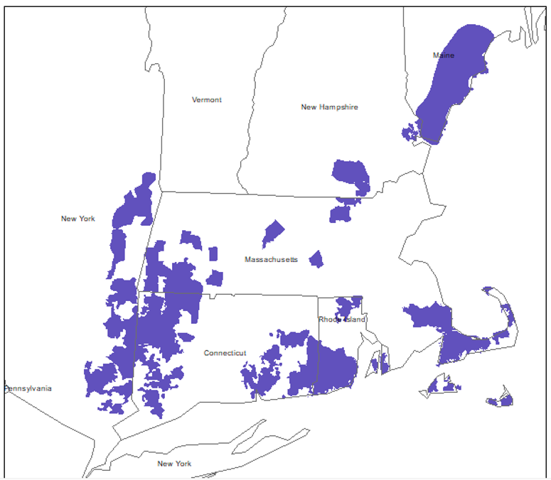 Map of cottontail habitat