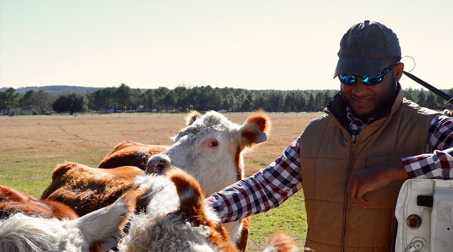 Christopher Sumpter Jr., a fourth-generation farmer from Borden, South Carolina.