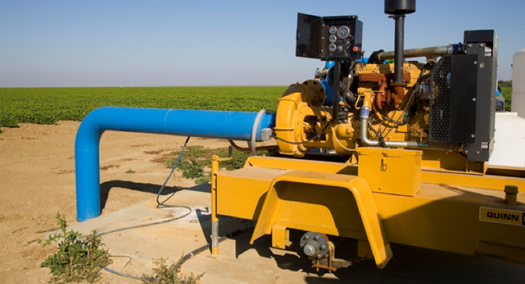 "Photo of a low-emission irrigation engine"