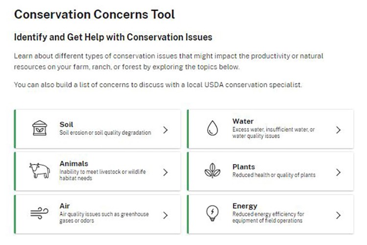 Conservation Concerns Tool 