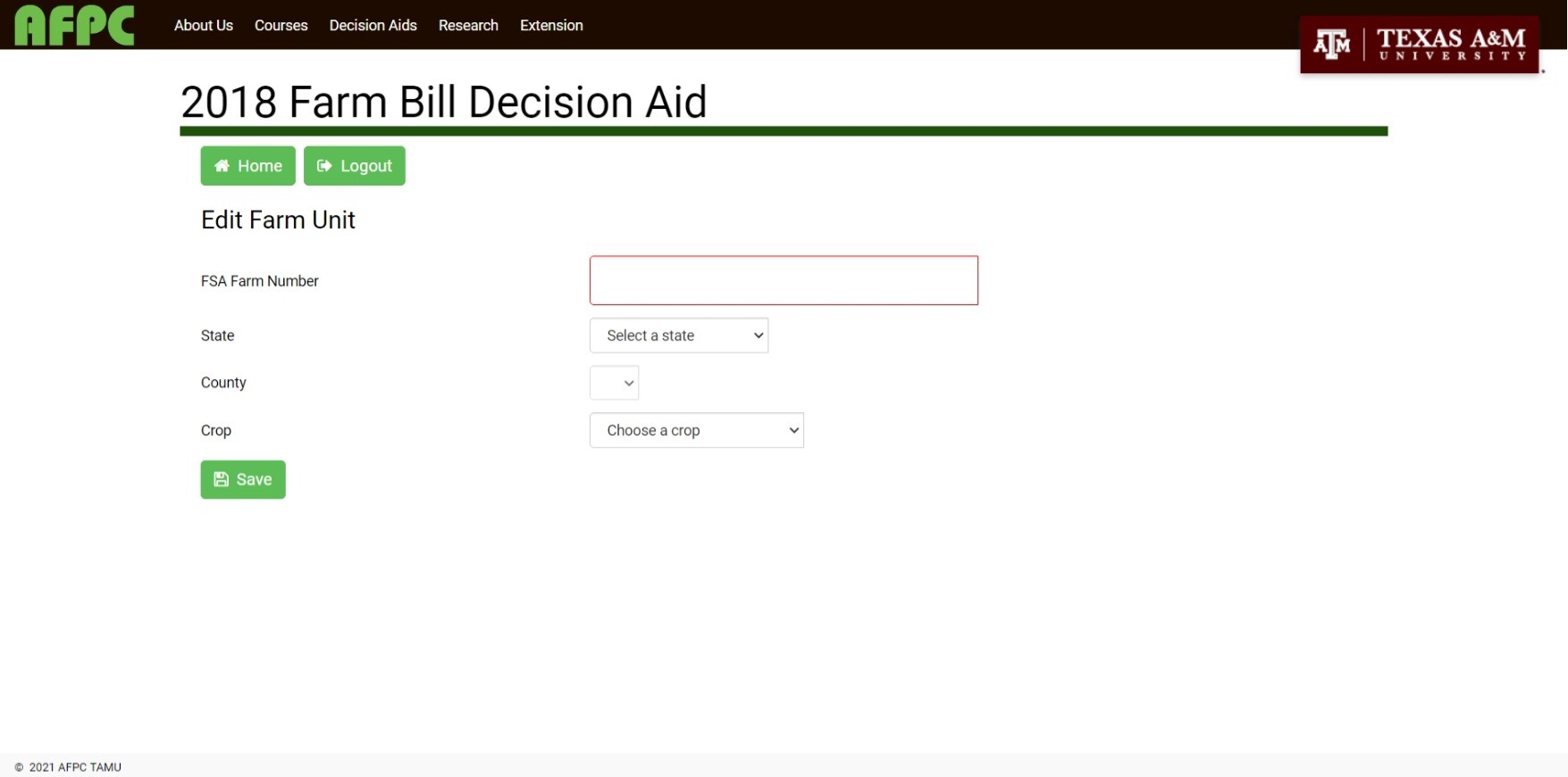 screen capture of tool (2018 Farm Bill Aid)