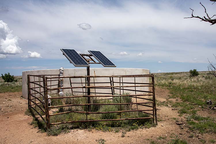  Water is the most important resource on a ranch. Solar pumping plants provide water throughout the ranch, even where power is not available. Photo by Donnie Lunsford, NRCS.