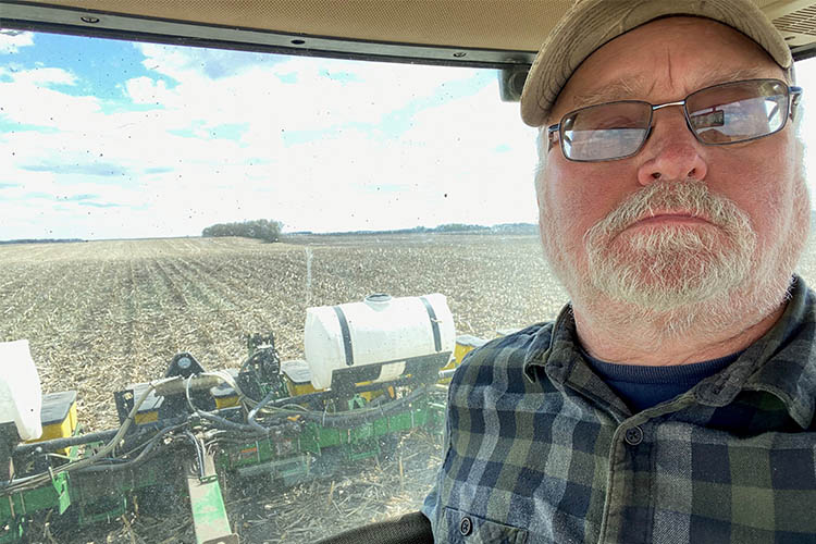 Michael Wojahn planting his corn.