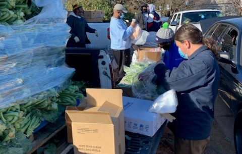 Bobby partnered with churches, the Atlanta Food Bank, and other farmers across Georgia, to provide for families during the pandemic. Photo courtesy of Metro-Atlanta Urban Farm.