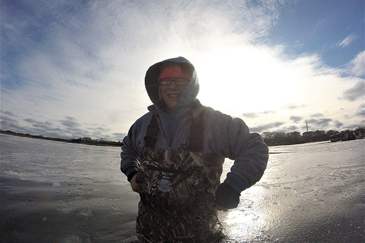 Catherine is taking her operation to the next level, becoming a farmer of both land and sea. Photo courtesy of Block Island Shellfish Farm.