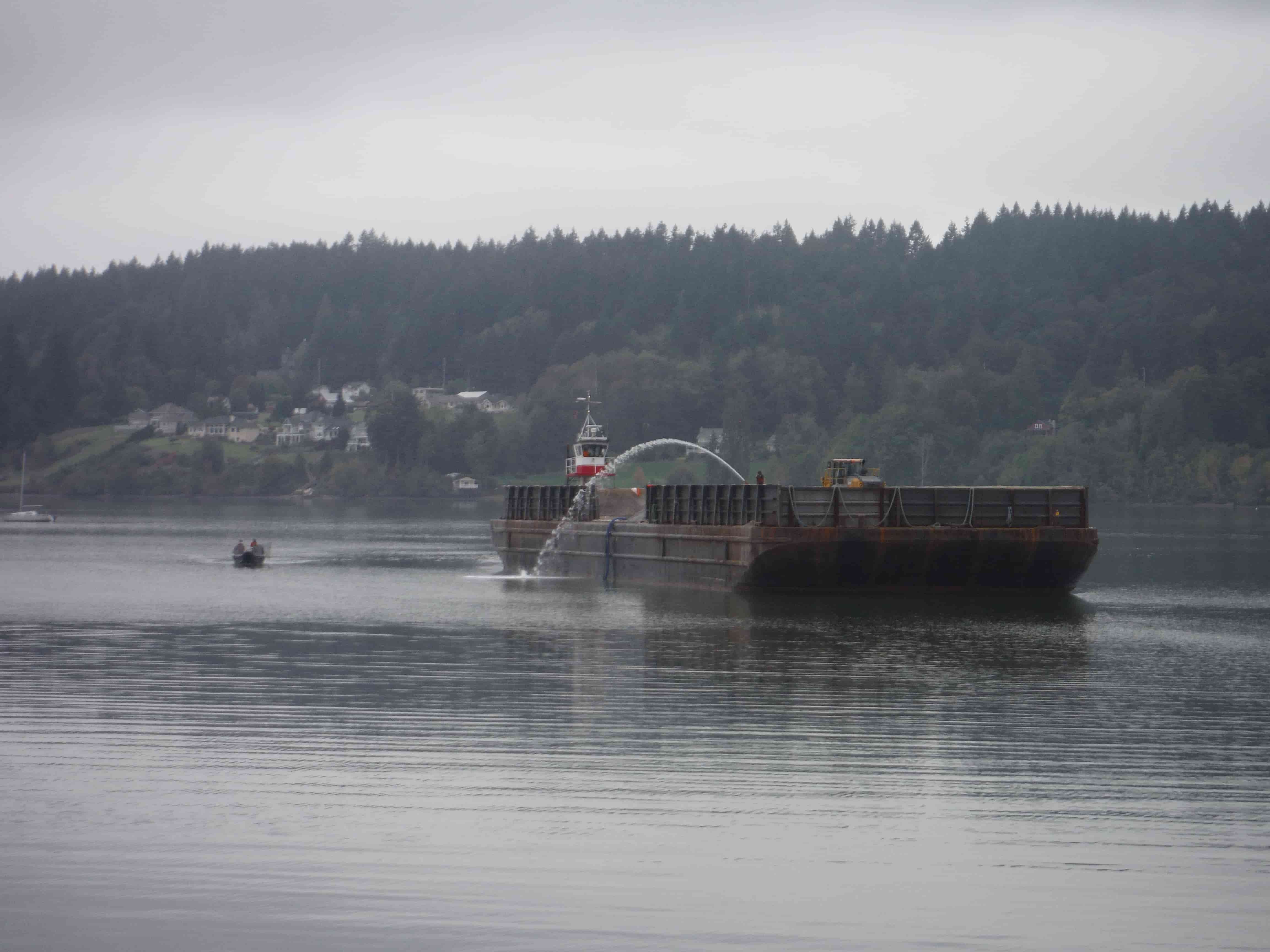 Barge sitting in calm water