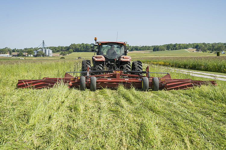 Tractor crimping cover crops