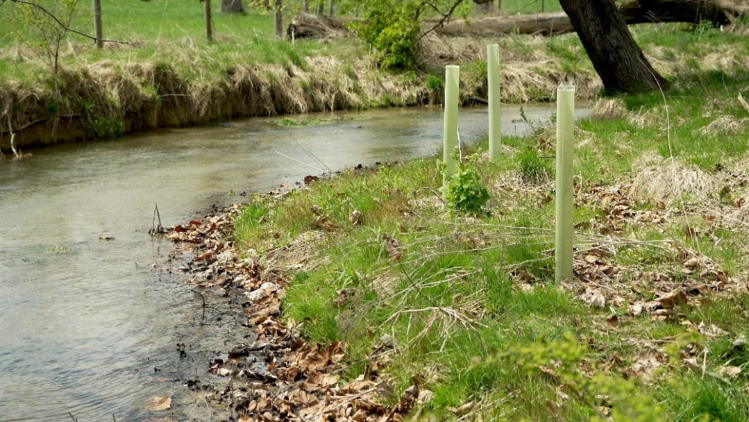 Creek running through farm