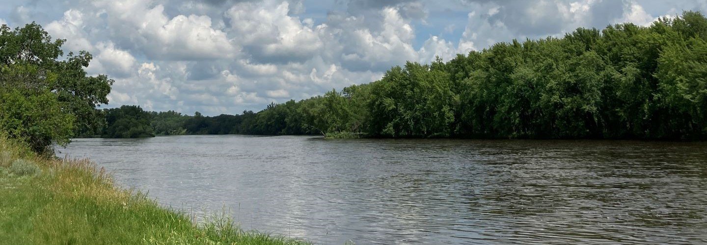 Glistening river water