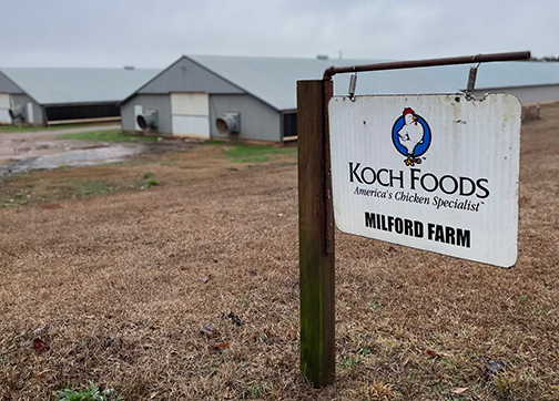 Sign in front of farm