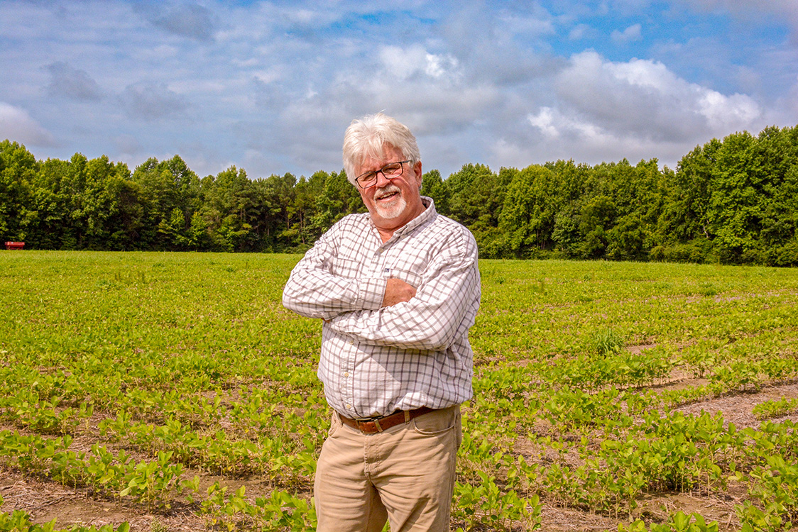 Person standing in field