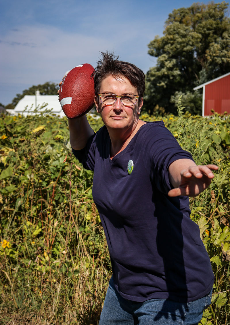 Person throwing football