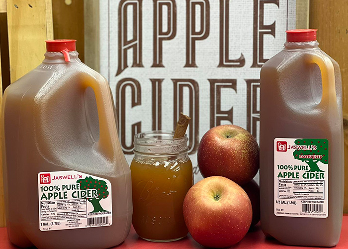 Jugs containing apple cider