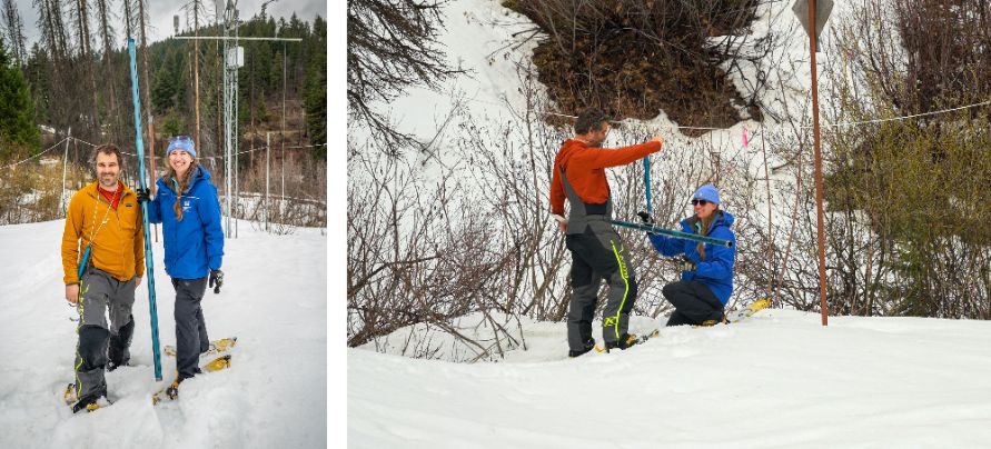 People working in snow