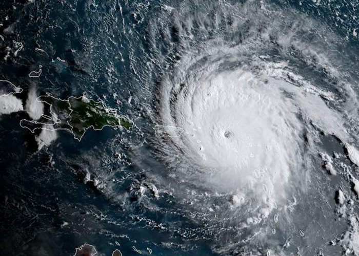 Satellite view of a hurricane
