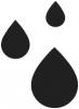 The shape of three water droplets.
