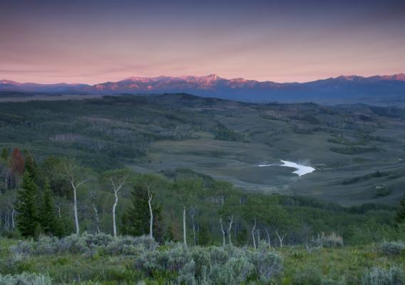 Sunset over mountains