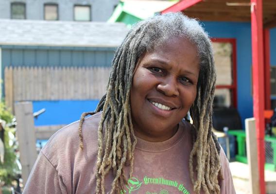 Karen Washington, an urban farmer in New York City who founded the Garden of Happiness and community farmers market, La Familia Verde Community Garden Coalition.