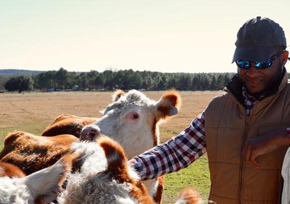 Christopher Sumpter Jr., a fourth-generation farmer from Borden, South Carolina.