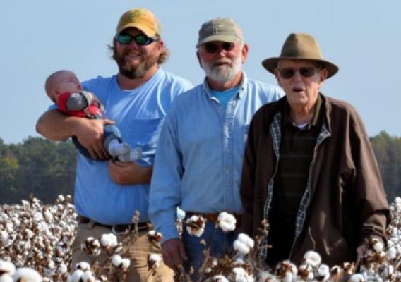 Zeb Winslow with his family on their farm in Scotland Neck, North Carolina