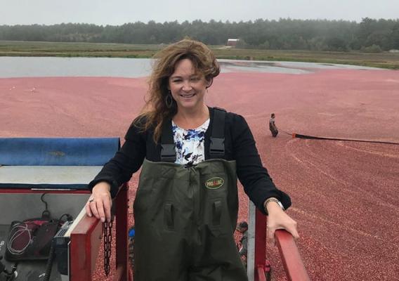 Peggy Browne visits a cranberry bog in Massachusetts. 