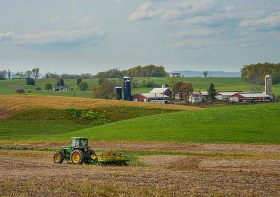 tractor and farm