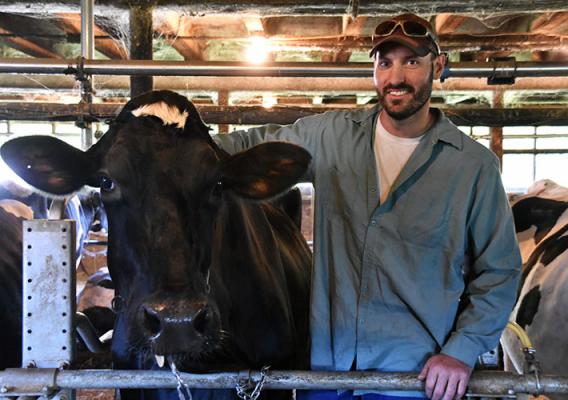 The farm has been in Tim’s family since the 1830s. He took over the dairy from his parents in 2015. Photo by Lynnette Wright, FSA.