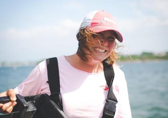 Catherine Puckett, a lifelong mariner and seasoned shellfish farmer of Block Island, Rhode Island. Photo courtesy of Block Island Shellfish Farm.