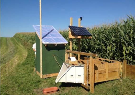 Solar panels on wood machine