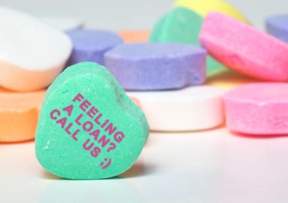 Candy Hearts of table