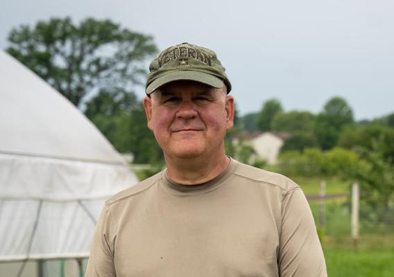 Person in a field
