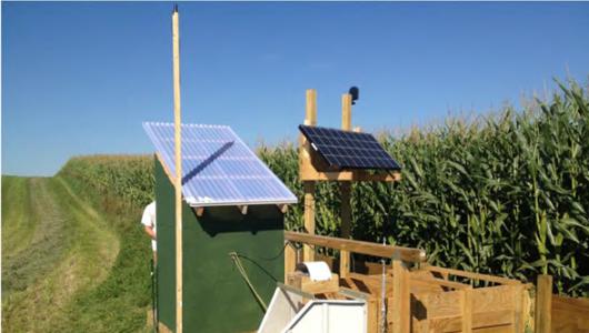 Solar panels on wood machine
