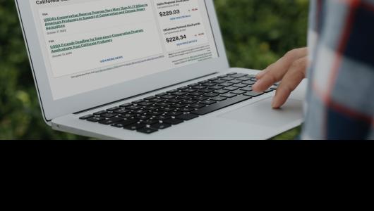 Laptop computer screen showing links and numbers