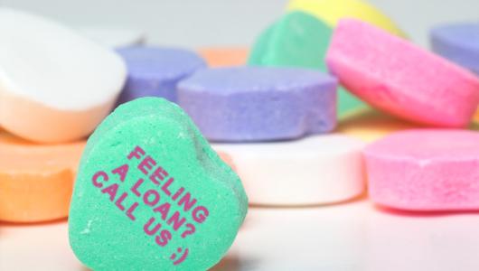 Candy Hearts of table