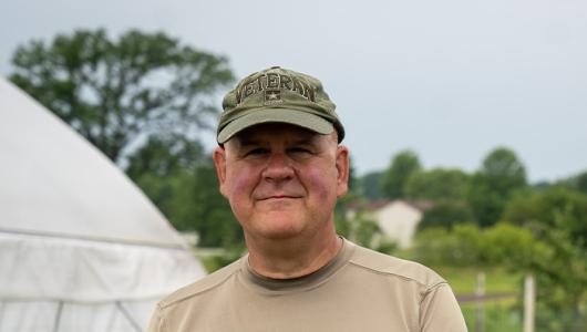 Person in a field
